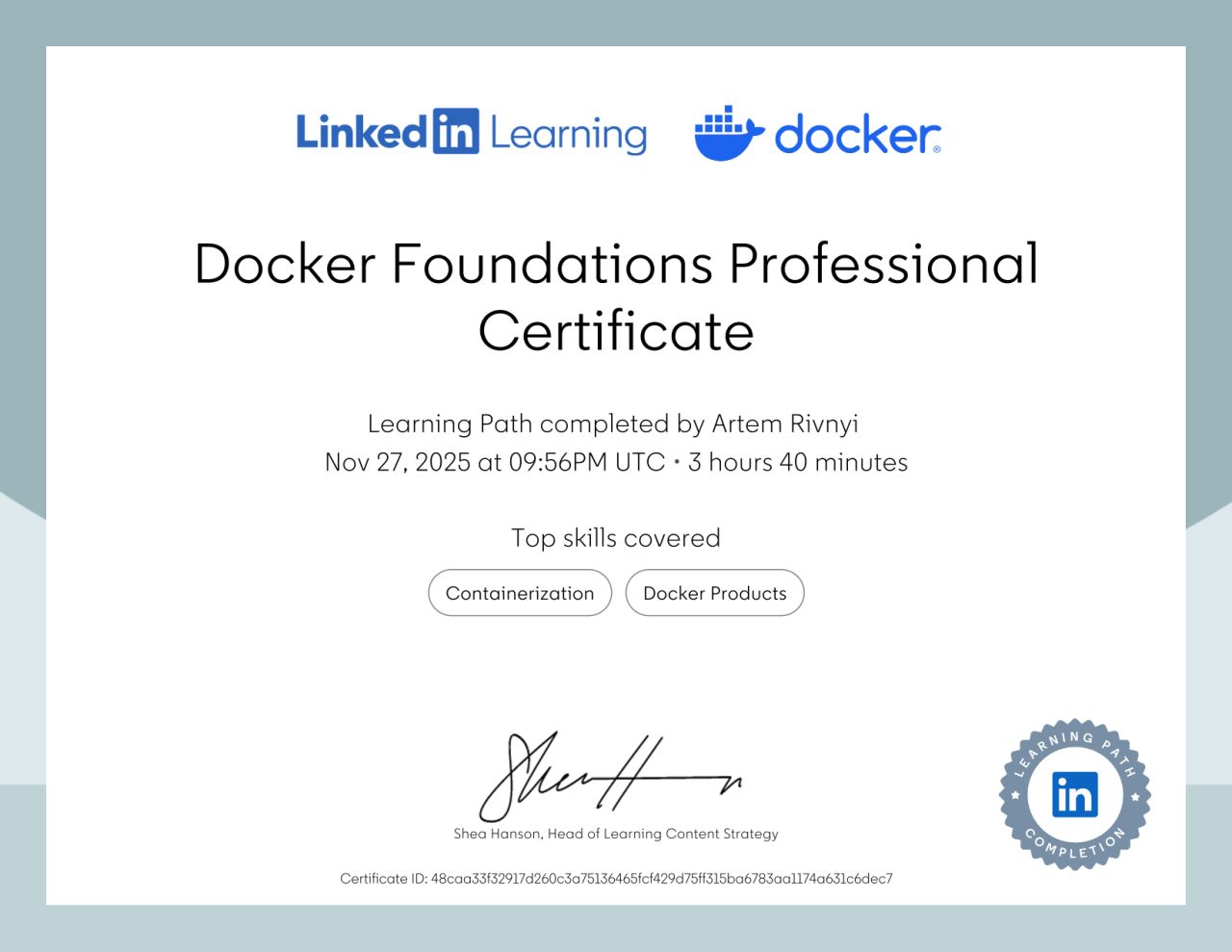 Docker Foundations Certificate