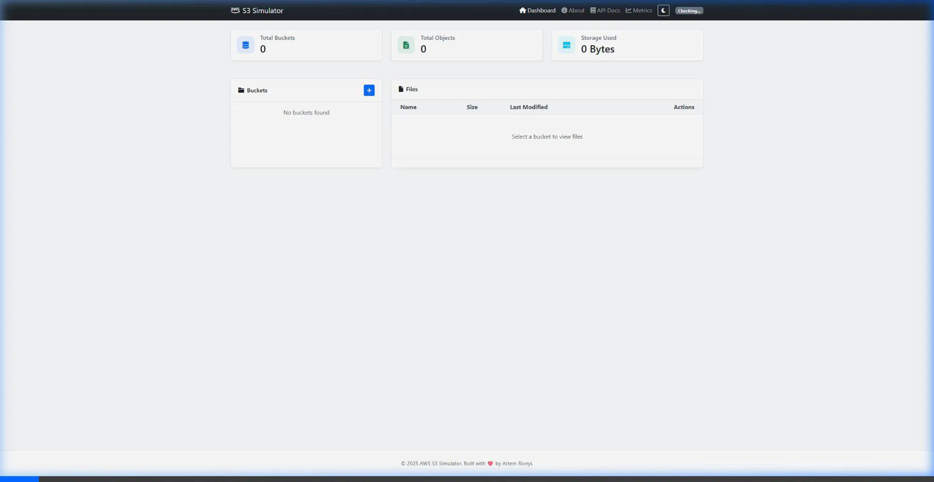 AWS S3 Simulator Dashboard and Metrics Demo