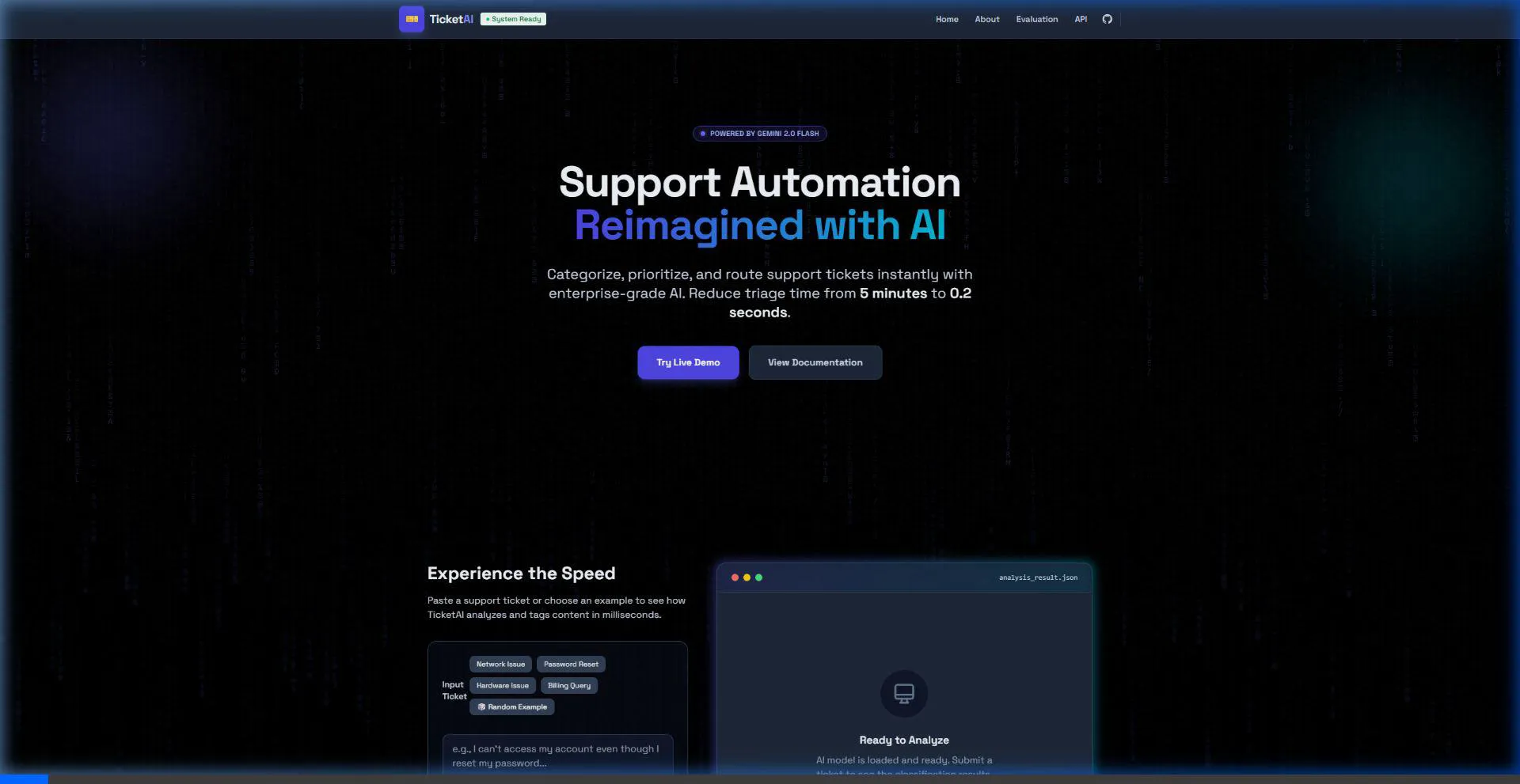 AI Ticket Classifier Live Web Application Demo